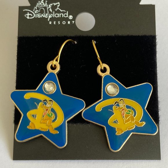 Vintage Disney Pluto Earrings Fab 5 Dog Disneyana Signed Charm Gold Plated - Picture 3 of 9